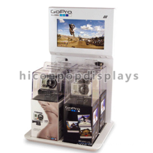 Custom Size Store Metal Wood Small Lcd Camera And Accessories Advertising Kiosk Countertop Display